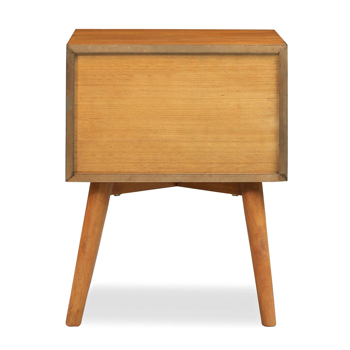 Poly & BARK Dorsey Nightstand - Mid-Century Modern Nightstand – Solid Wood Bedside Table with 2 Drawers, Acorn Walnut Finish, 23.5" Tall