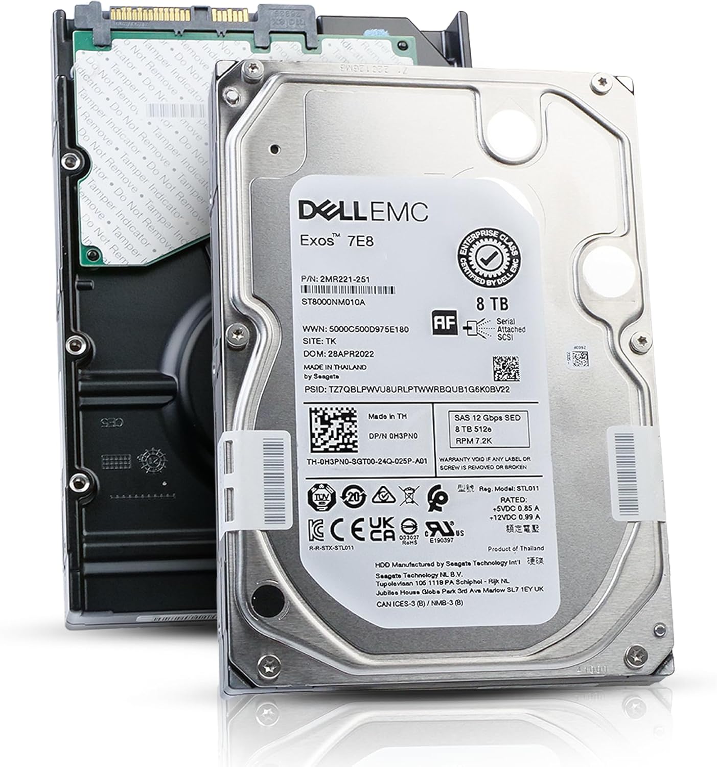 Dell/Seagate Exos 7E8 ST8000NM010A 8TB 7.2K RPM SAS 12Gb/s 512e 3.5in Enterprise Hard Drive (Renewed)