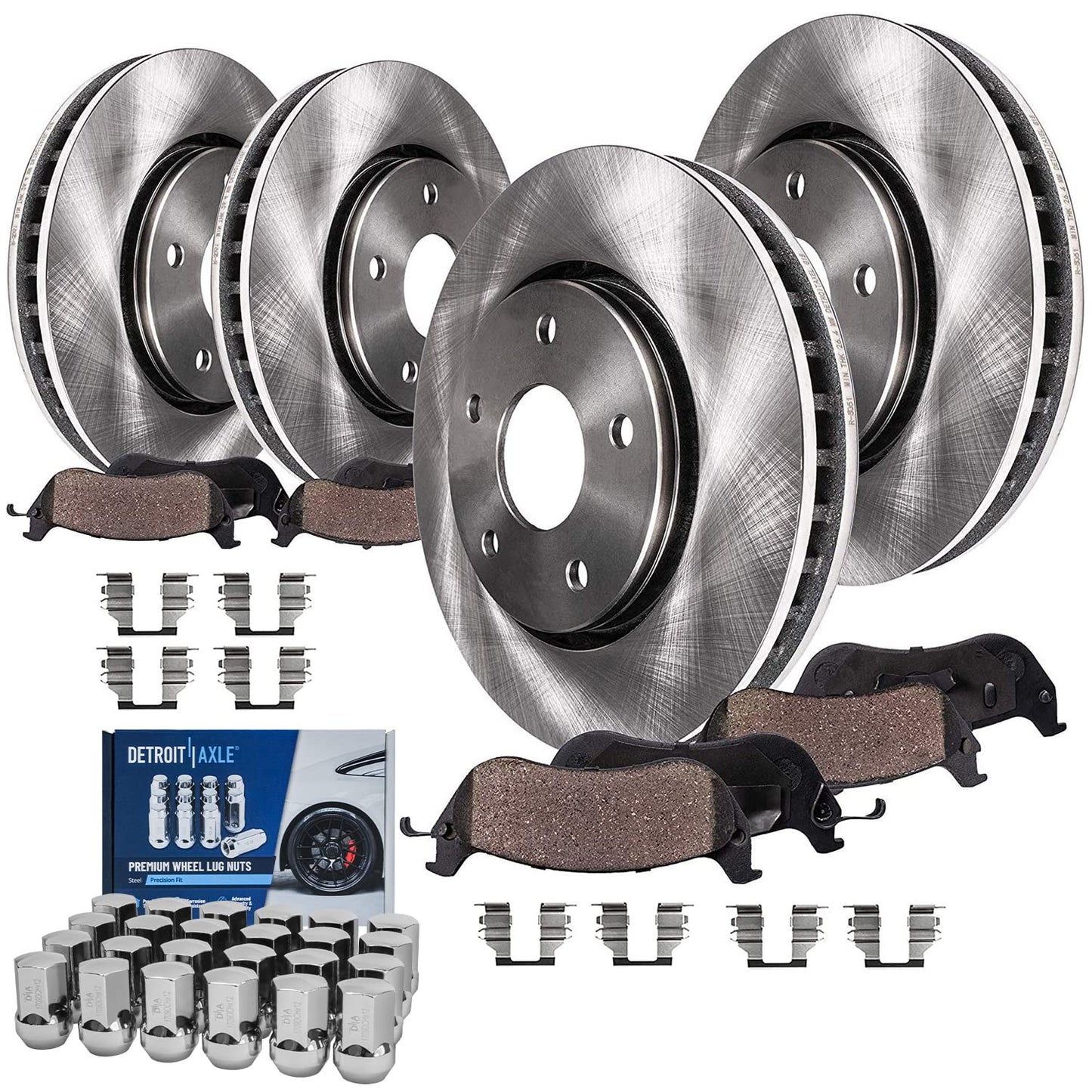 Detroit Axle - Brake Kit for 2006-2018 Toyota Rav4 Replacement Disc Brake Rotors Ceramic Brakes Pads : 11.65'' inch Front and 11.06" inch Rear Rotor