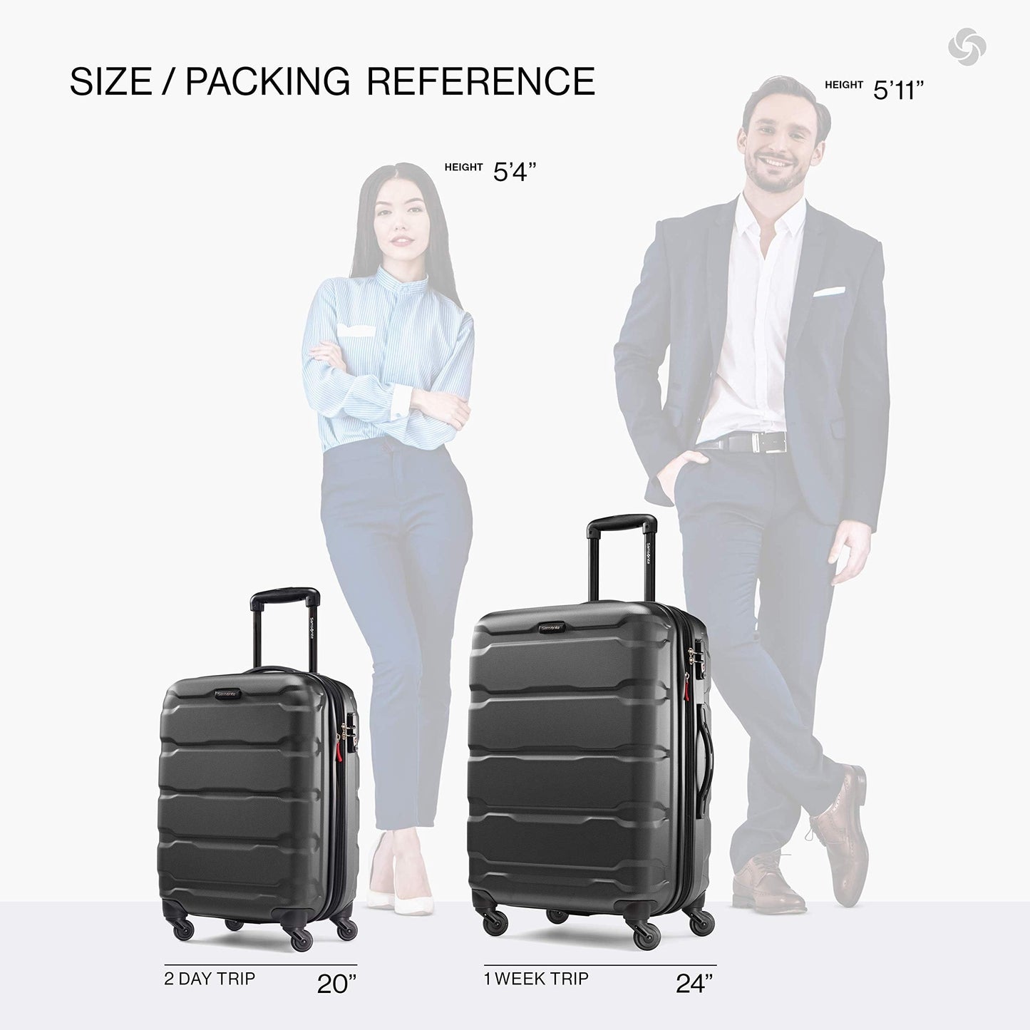 Samsonite Omni PC Hardside Expandable Luggage with Spinner Wheels, Caribbean Blue, Checked-Large 28-Inch
