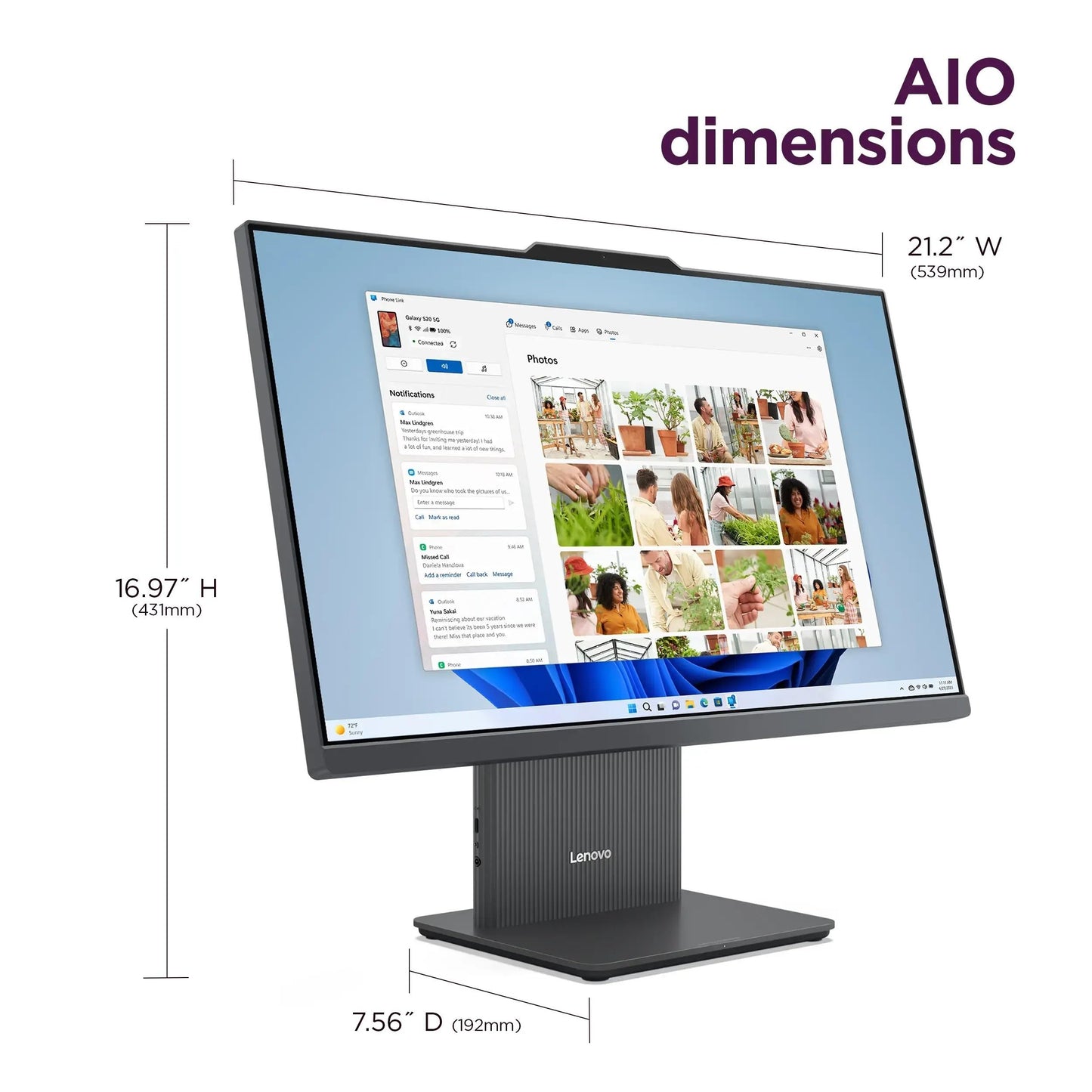 Lenovo IdeaCentre All-in-One Desktop Computer, 24" FHD Display, 6-core AMD Ryzen 5 7535HS, 16GB DDR5, 512GB SSD, Wi-Fi 6, HDMI in&Out, Wireless KB&Mouse, Windows 11 Home
