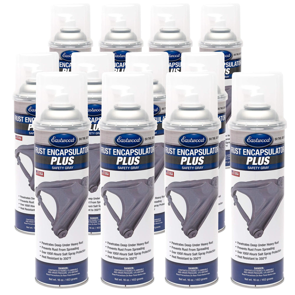 Eastwood Matte Black Rust Encapsulator Plus | Long Lasting Durable Finish 1 Coat Automotive Maximum Rust Protection | Heat Resistance up to 350 Degrees F | 16 oz. Aerosol | 1 Pack