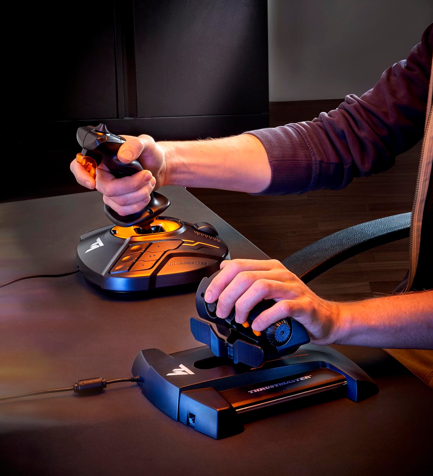 Thrustmaster T16000M FCS Space Sim Duo Combat Flight Sim Joystick - PC | Dual Hall-Effect sticks, 32 programable buttons, weighted bases, 8-way hat switch, 4 axes, twist rudder, integrated throttle