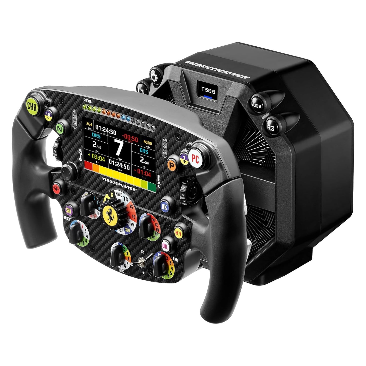 Thrustmaster Formula Wheel Add-On Ferrari SF-25 - PS5, XBOX & PC | Ferrari licensed SF-25 replica, for single-seater, 4.3-in LCD, 25 buttons, 7 encoders, T-Chrono push/pull paddles, 21 LEDs