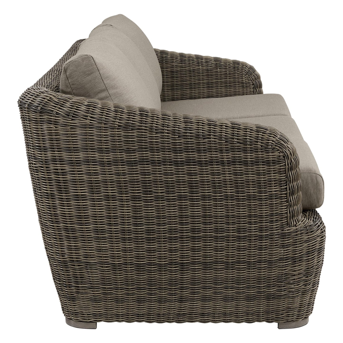 CHITA 5 Pieces Patio Wicker Furniture Set, Outdoor Rattan Bistro Set with Removable Thickened Cushions, Fully Assembled(Beige Cushions with Light Brown Wicker)