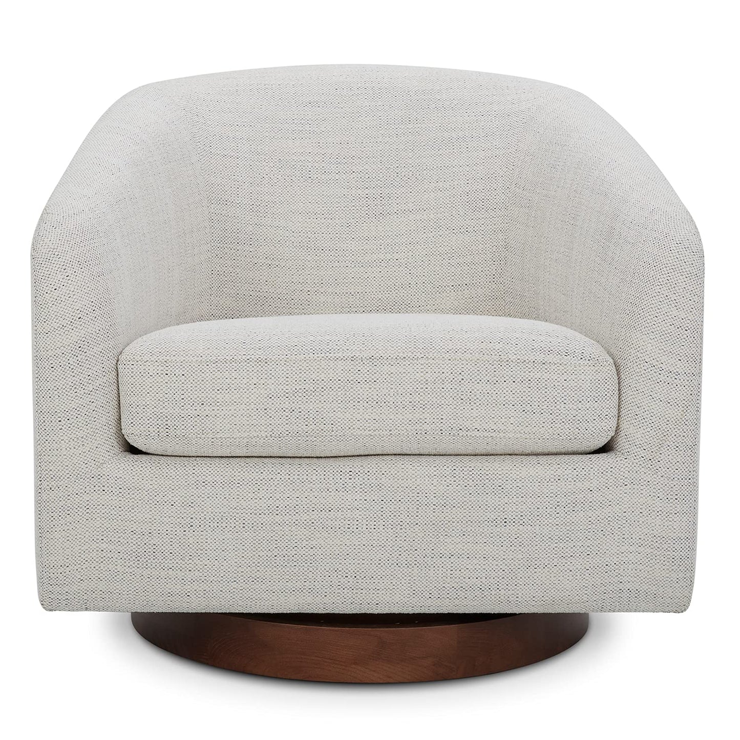 CHITA Swivel Accent Chair Set of 2, Fully Assembled Fabric Barrel Armchair with FSC Certified Upholstered for Living Room, Bedroom and Office, Flax Beige