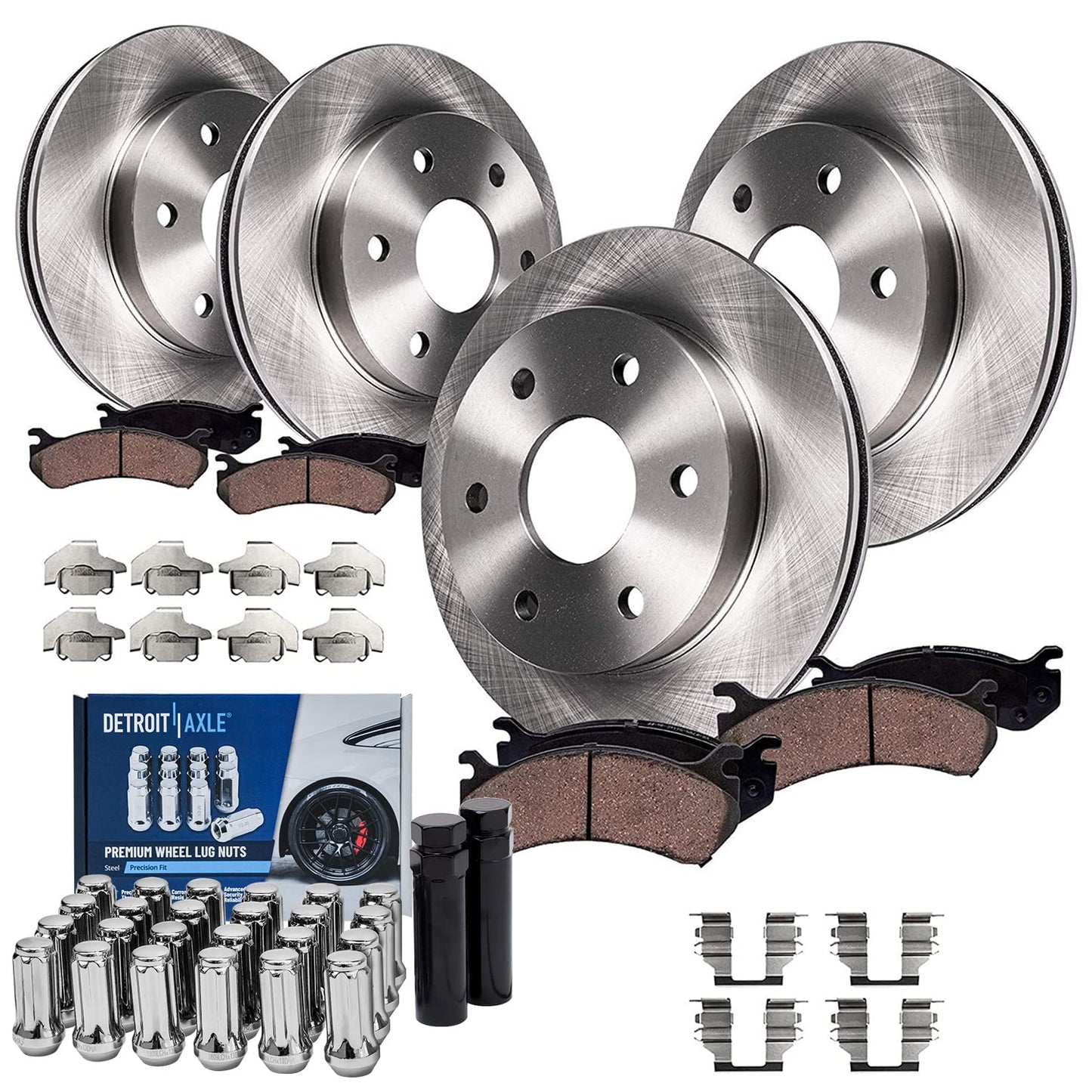 Detroit Axle - Brake Kit for Subaru Impreza Forester Legacy Outback 11.54'' inch Front & 11.26" inch Rear Disc Brake Rotors Ceramic Brake Pads Front and Rear Replacement, Brakes and Rotors