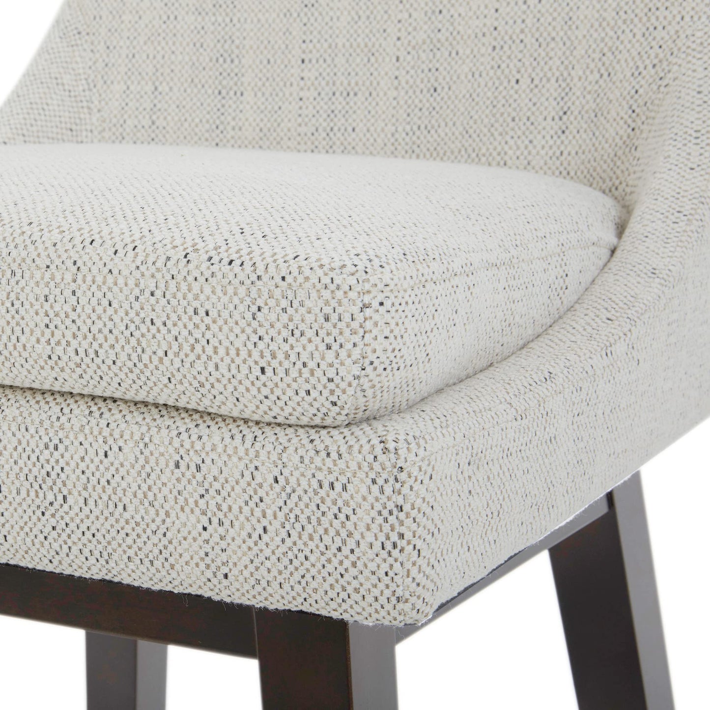 CHITA Bar Height Swivel Barstool with Back Set of 2, FSC Certified Upholstered Bar Stool, 30.7" H Seat Height, Fabric in Ivory