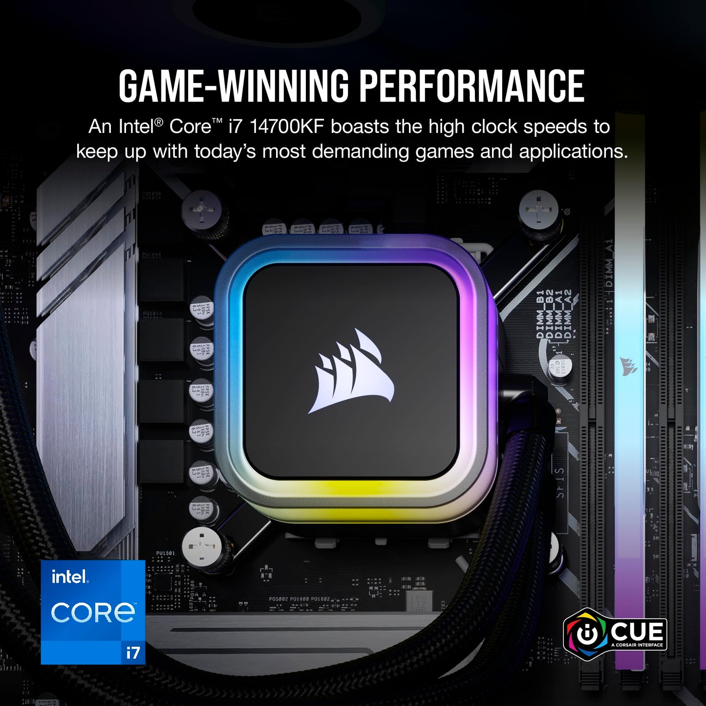 Corsair Vengeance i7500 Gaming PC – Liquid Cooled Intel Core i9-14900KF CPU – NVIDIA GeForce RTX 5080 GPU – 32GB Vengeance RGB DDR5 Memory – 2TB M.2 SSD – Black
