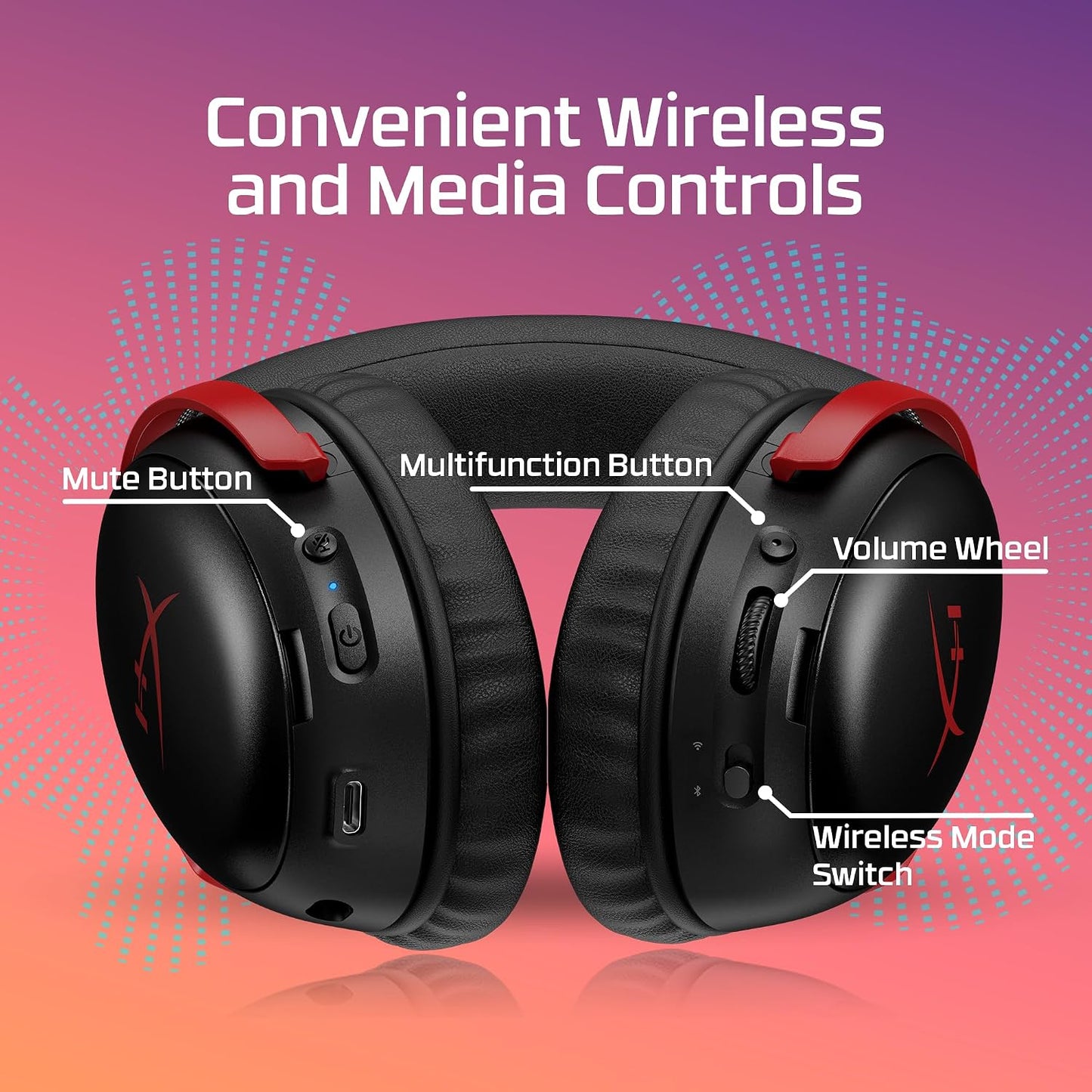 HyperX Cloud III S – Wireless Gaming Headset, 2.4GHz, Bluetooth, Battery Life up to 120 Hours 2.4GHz / 200 Hours Bluetooth, 53mm Angled Drivers, 10mm Detachable Mic, Customizable – Black/Red | 2.4GHz, Bluetooth, 53mm Angled Drivers, 10mm Detachable Mic