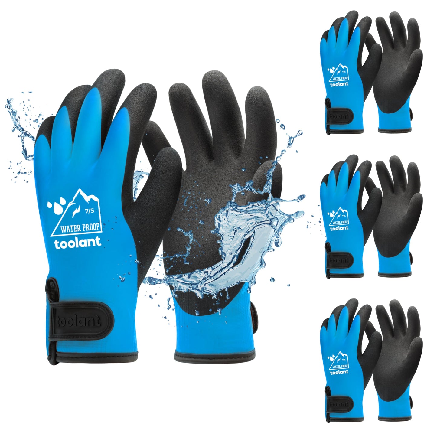 toolant 100% Waterproof Gloves for Men and Women, Winter Work Gloves for Cold Weather, Touchsreen, Thermal Gloves for Freezer Work, Fishing and Gardening, With Grip, Grey, X-Large