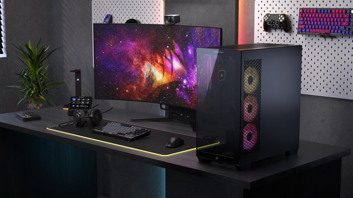 Corsair Vengeance i7500 Gaming PC – Liquid Cooled Intel Core i9-14900KF CPU – NVIDIA GeForce RTX 5080 GPU – 32GB Vengeance RGB DDR5 Memory – 2TB M.2 SSD – Black
