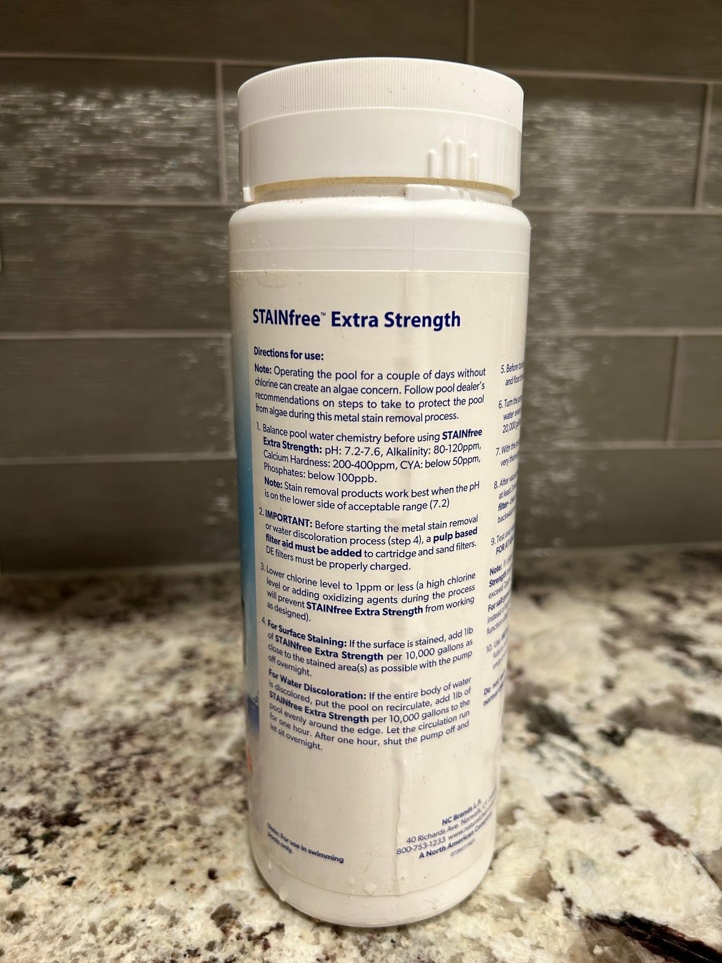 Natural Chemistry Extra Strength Stain Free, 1.75 lb, Single Pack | Removes Metal Stains from Pool Liners & Finishes, Compatible with All Sanitizing Systems
