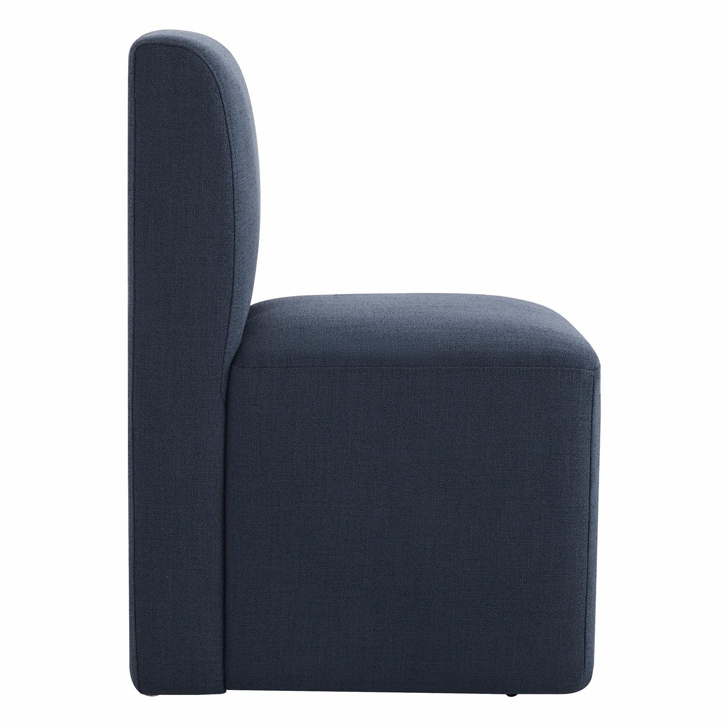 CHITA Dining Chairs with Casters Set of 2, FSC Certified Upholstered Armless Modern Rolling Dining Chairs with Rollers for Bedroom Reading Room Living Room, Fully Assembled, Linen