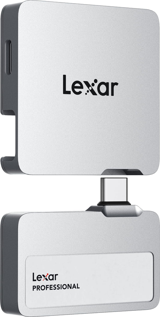 Lexar 1TB Professional Go Portable SSD w/Hub, Supports Apple 4K 60fps ProRes, Up to 1050MB/s, USB 3.2, Rugged, IP65, Ultracompact, Compatible w/iPhone 15/16 (Not 17), External SSD (LSL400S001T-RNSNU)