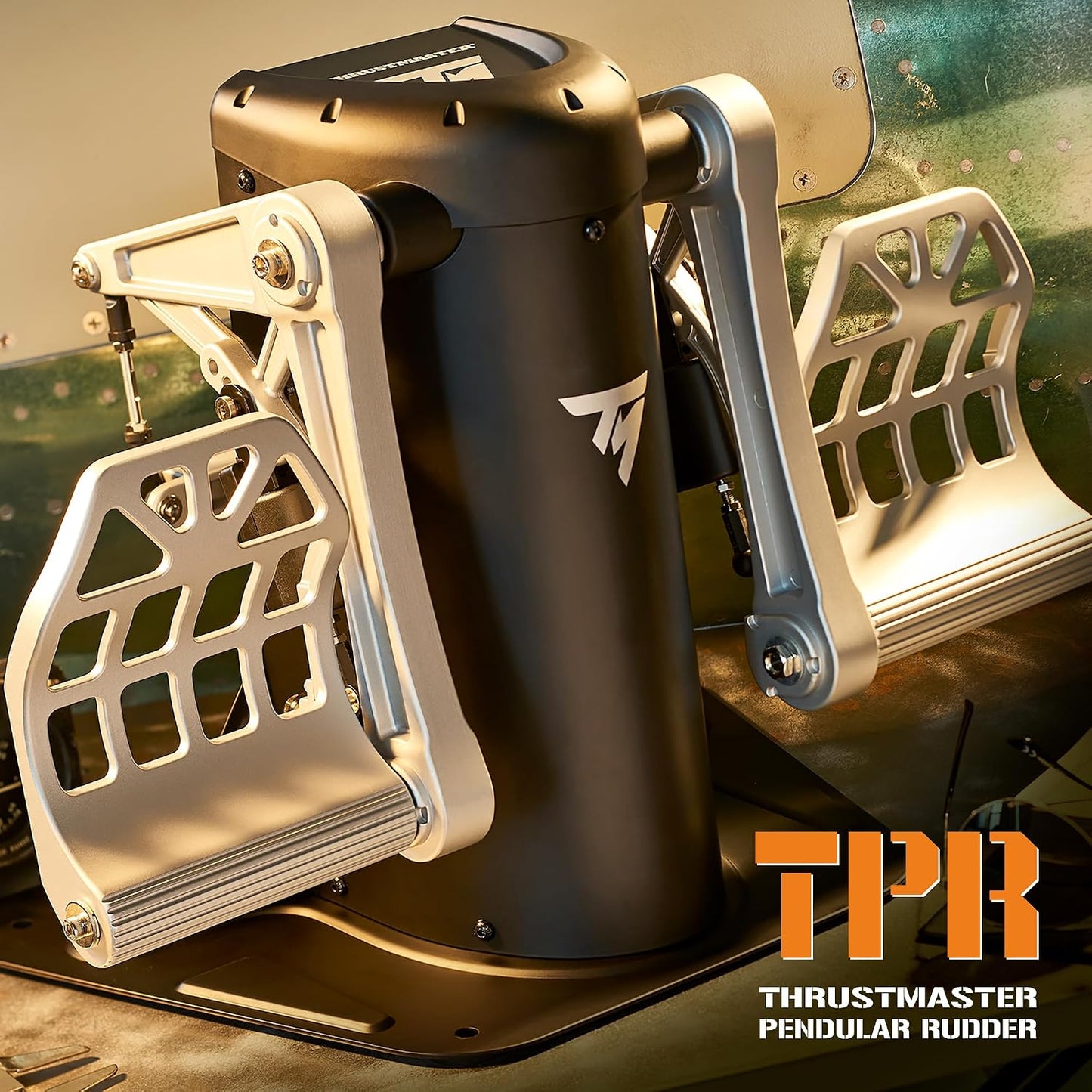 Thrustmaster TPR Rudder Pedals, Flight Simulator Rudder Control - PC | Pendular suspended mechanism, H.E.A.R.T magnetic sensors, adjustable spring resistance, frictionless, precise yaw response