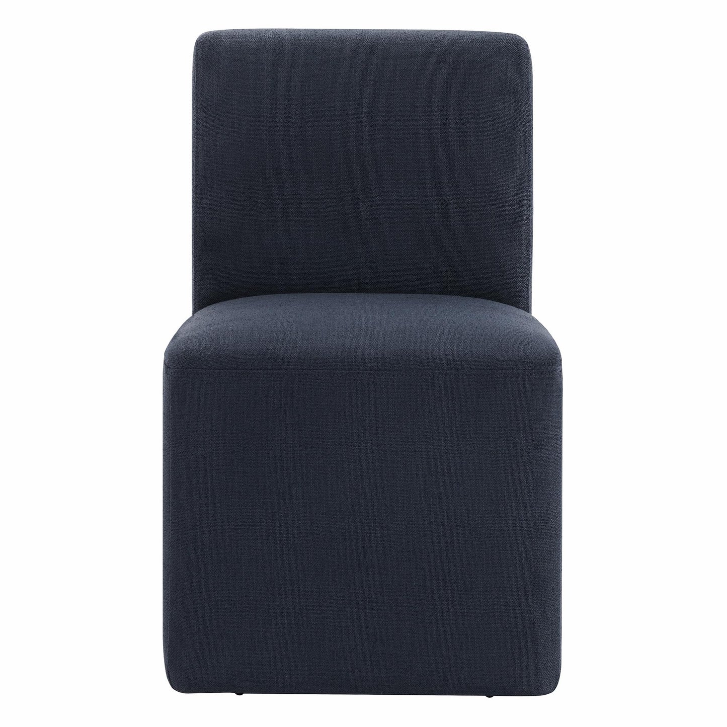 CHITA Dining Chairs with Casters Set of 2, FSC Certified Upholstered Armless Modern Rolling Dining Chairs with Rollers for Bedroom Reading Room Living Room, Fully Assembled, Linen