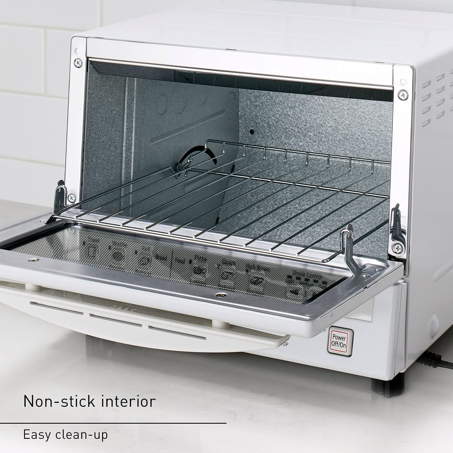 Panasonic FlashXpress Toaster Oven Countertop, 4-Slice Small Toaster Oven Compact Size with Double Infrared Heating, 6 Auto Cook Options and Precise Temperature Control, 1300W - NB-G110P (Silver)