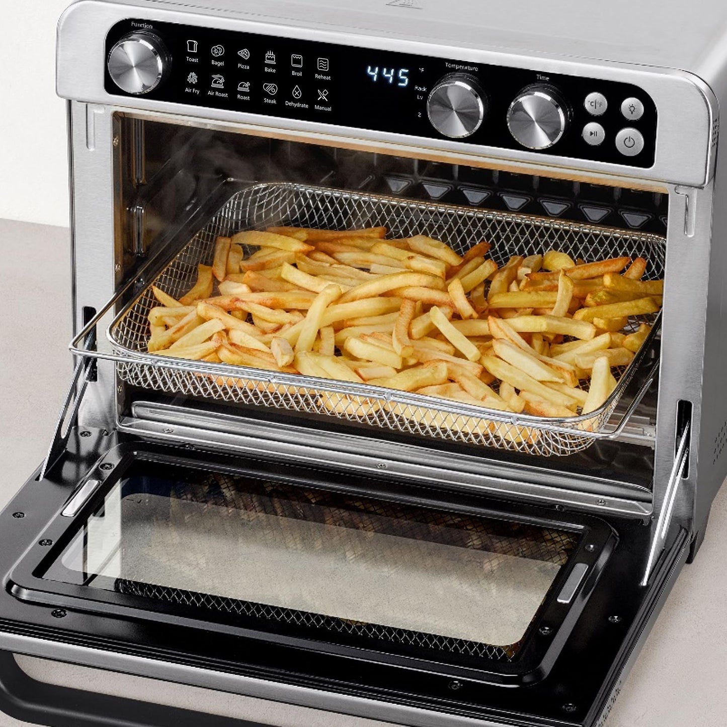 Panasonic FlashXpress Toaster Oven Countertop, 4-Slice Small Toaster Oven Compact Size with Double Infrared Heating, 6 Auto Cook Options and Precise Temperature Control, 1300W - NB-G110P (Silver)