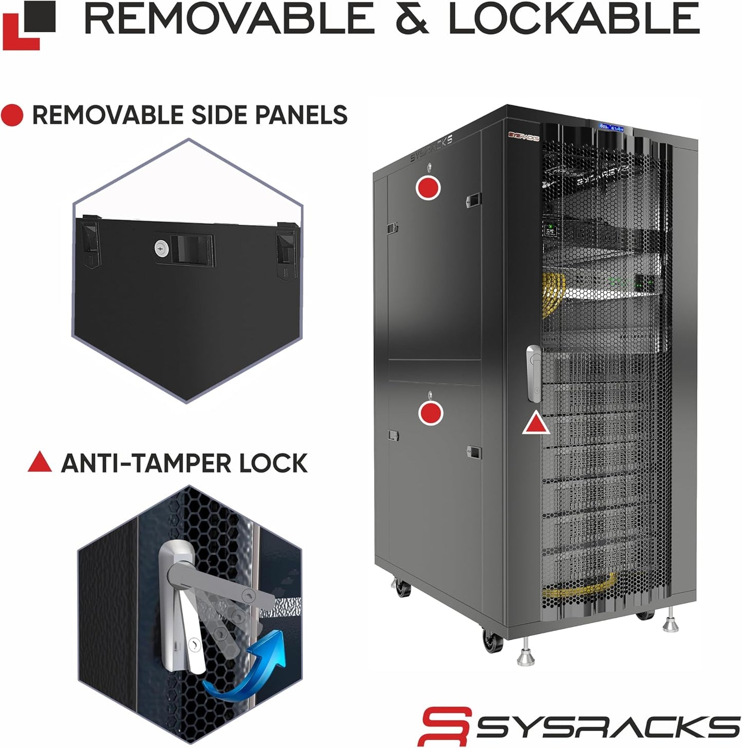 37U Server Rack Cabinet – 19" Floor Standing Rack Enclosure, 32" Deep IT Infrastructure Rack with Cooling Fans, Thermostat LCD, PDU, Shelf & Casters