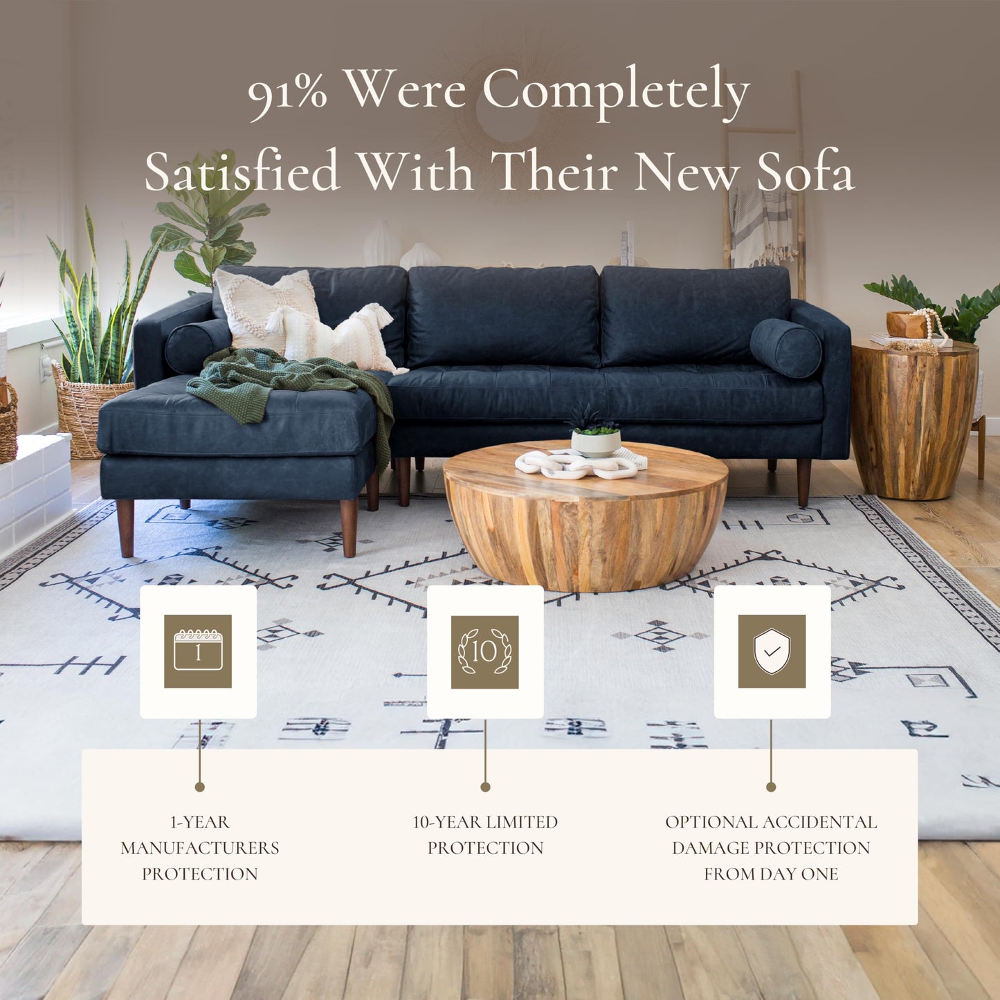 POLY & BARK Napa 82" Leather Pull‑Out Sleeper Sofa – Full‑Grain Italian Leather Upholstery,Tri‑Layer Mattress & Storage Console –Sophisticated Multi‑Functional Sofa Bed for Living Rooms & Guest Spaces