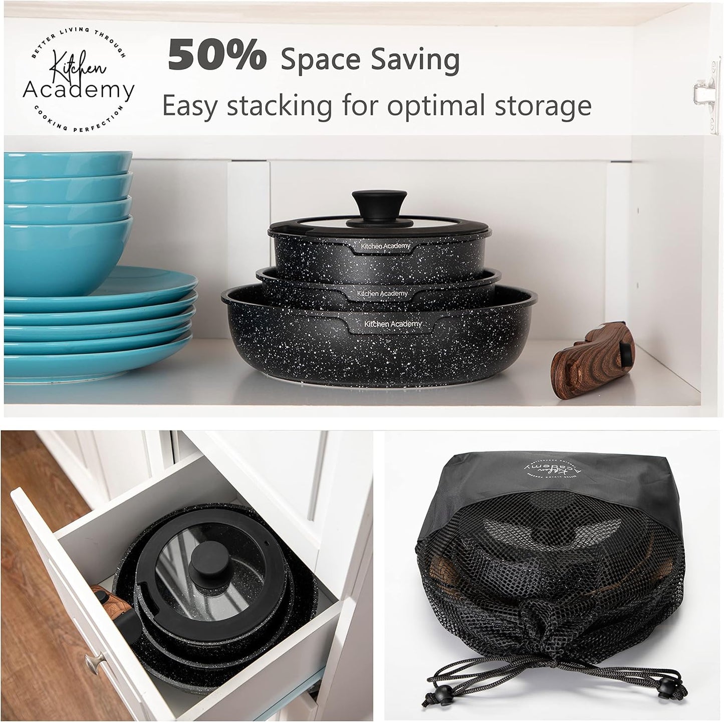 Enamel Cast Iron Cookware Set 7 Pieces & 10 Pieces RV/Camping Cookware Sets