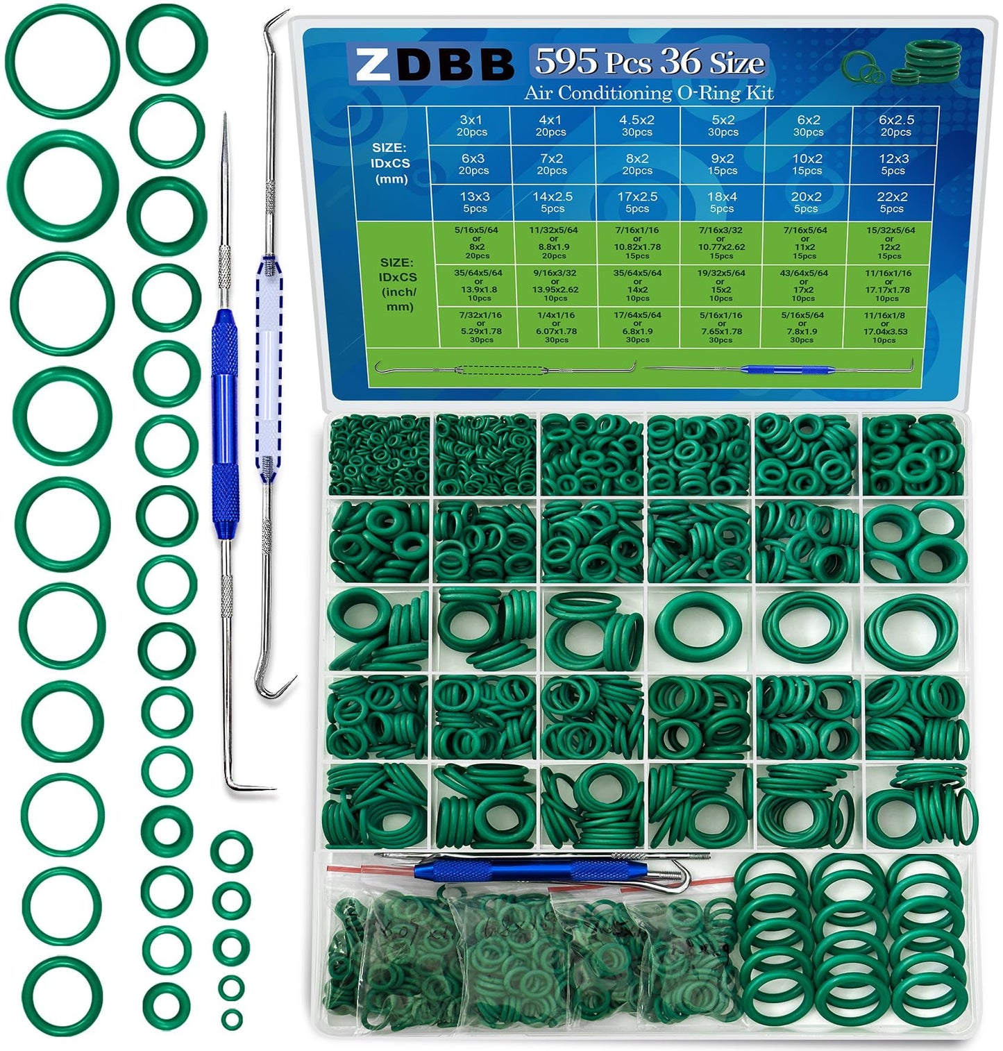 ZDBB 1010 Pcs Rubber O Rings Kit 22 Size Universal O-Ring Assortment Set for Automotive Faucet Pressure Washers Plumbing Sealing Repair,Air or Gas Connections,Resist Oil and Heat