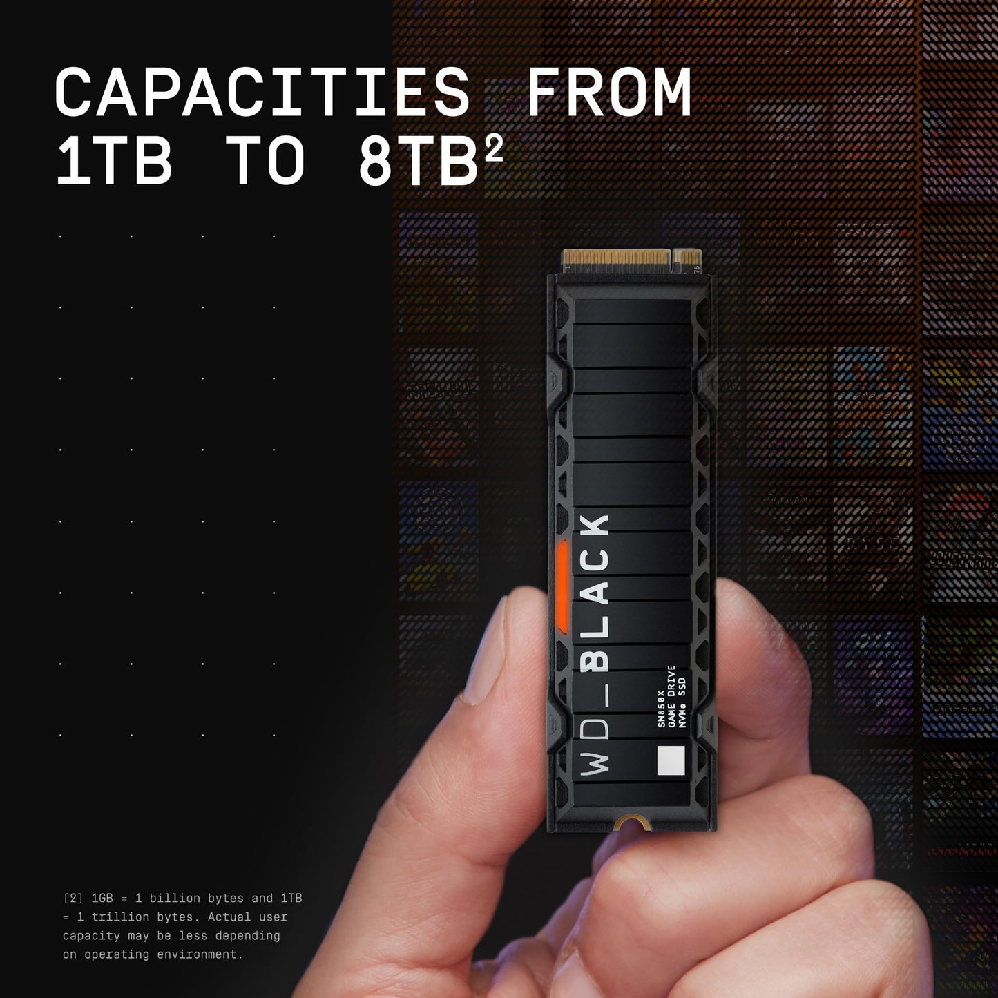 WD_BLACK SN850X 4TB NVMe SSD - M.2 2280, Up to 7,300 MB/s Read speeds, Up to 6,300 MB/s write speeds, Gaming Expansion, High Performance Internal Solid State Drive - WDS400T2X0E