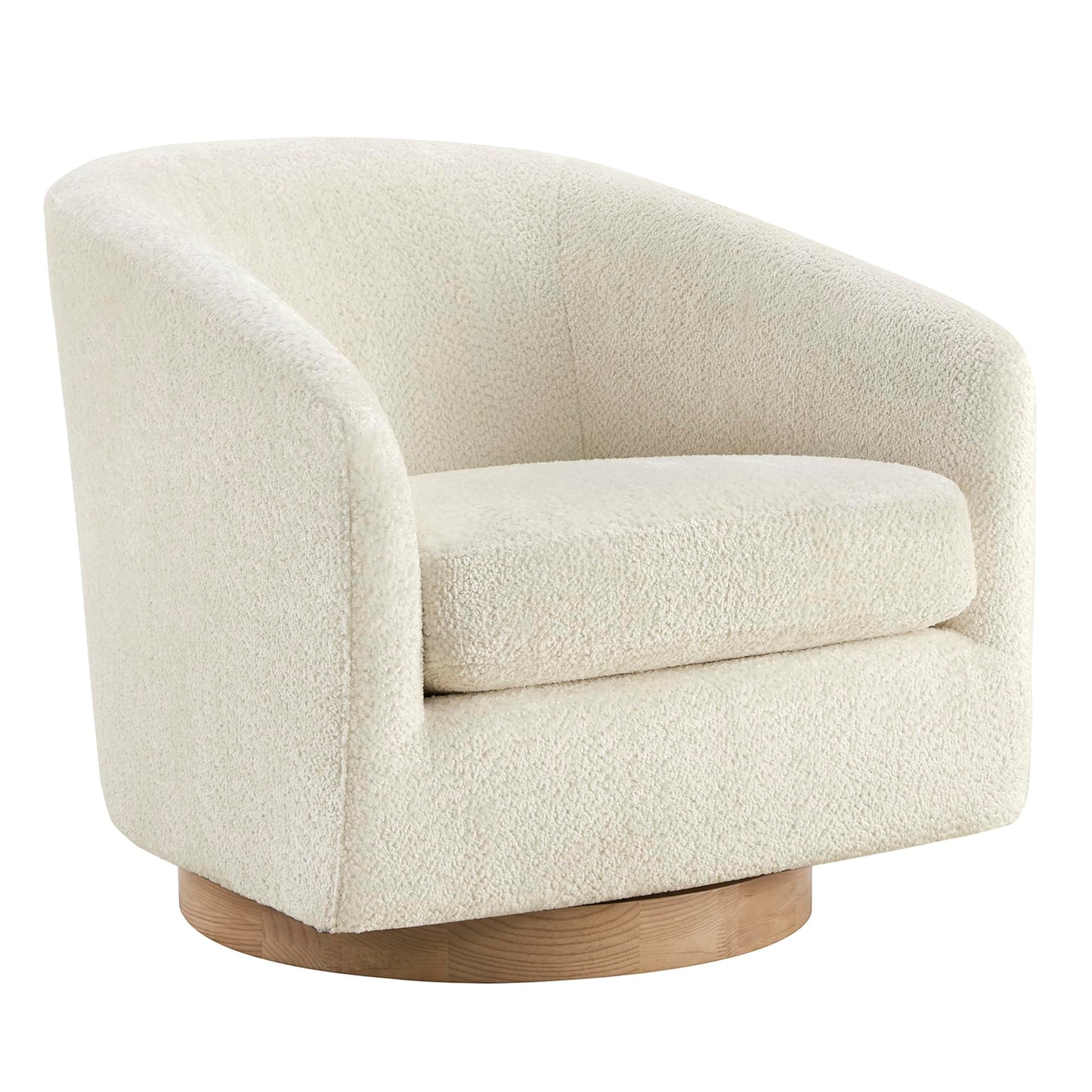 CHITA Swivel Accent Chair Set of 2, Fully Assembled Fabric Barrel Armchair with FSC Certified Upholstered for Living Room, Bedroom and Office, Flax Beige