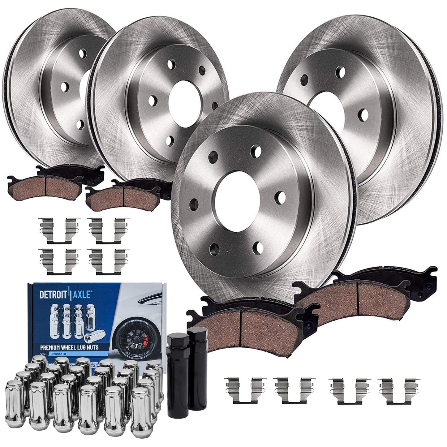 Detroit Axle - Brake Kit for 2006-2018 Toyota Rav4 Replacement Disc Brake Rotors Ceramic Brakes Pads : 11.65'' inch Front and 11.06" inch Rear Rotor
