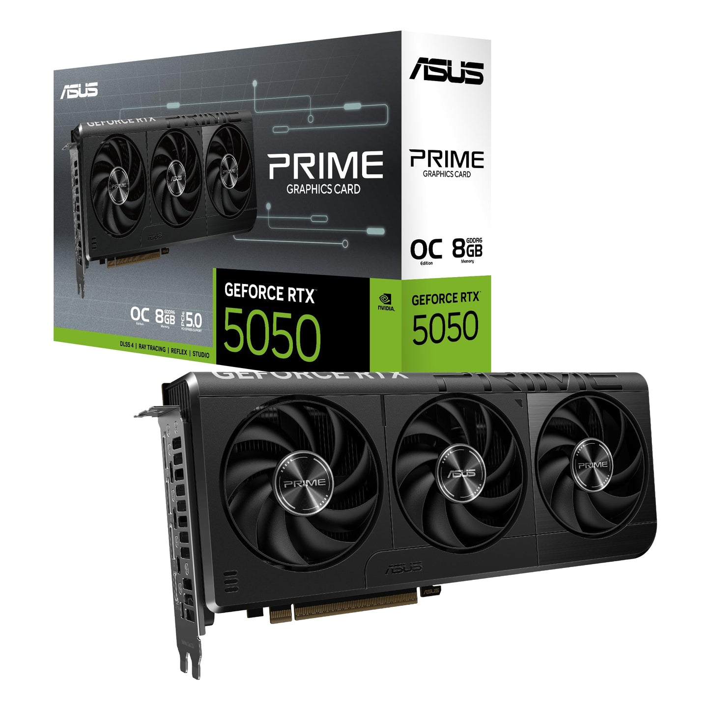 ASUS Dual NVIDIA GeForce RTX™ 5050 8GB GDDR6 (PCIe 5.0, 8GB GDDR6, DLSS 4, HDMI 2.1b, DisplayPort 2.1b, 2-Slot, Axial-tech Fan Design, 0dB Technology, Dual BIOS), 3 Year Warranty
