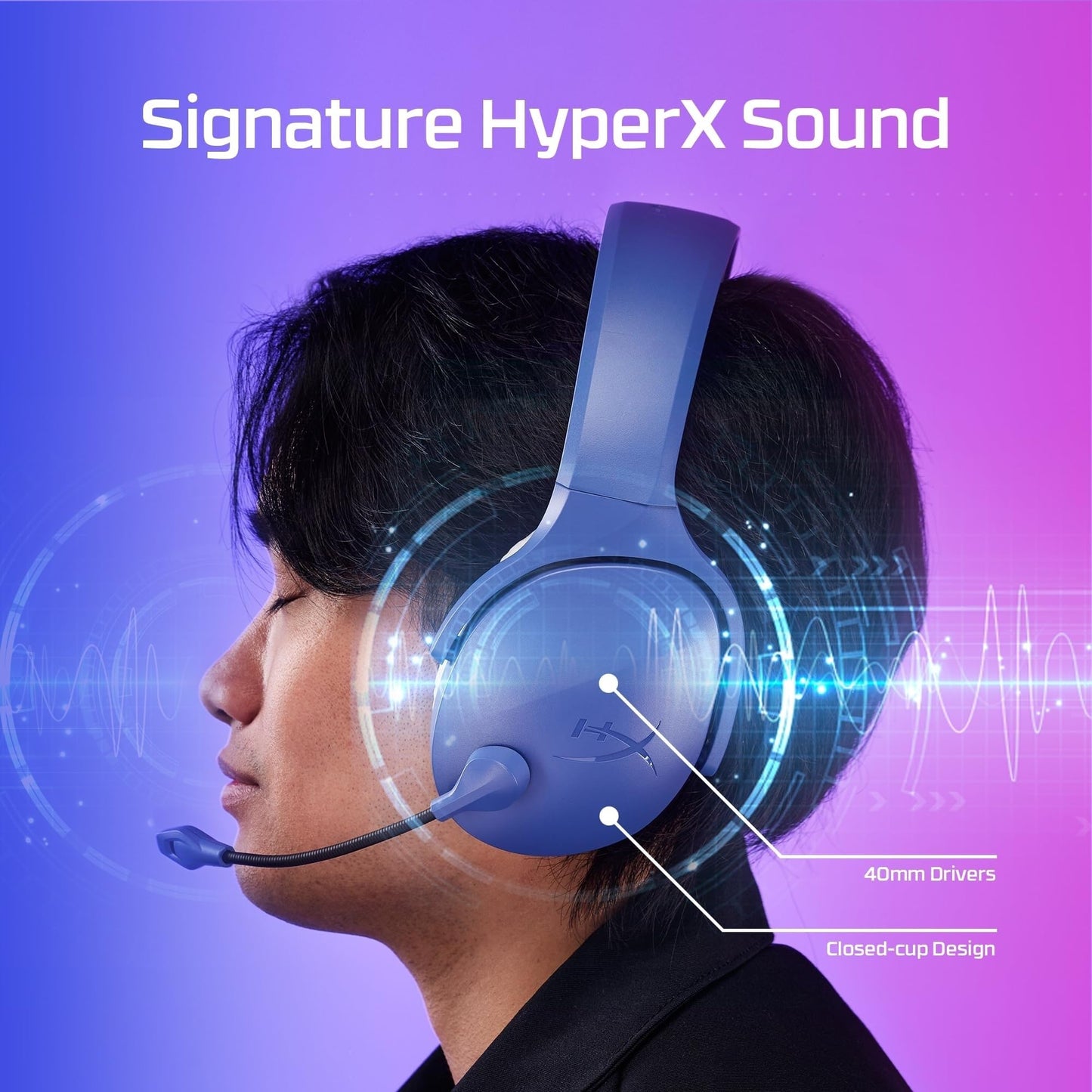 HyperX Cloud Stinger 2 – Gaming Headset, DTS Headphone:X Spatial Audio, Lightweight Over-Ear Headset with mic, Swivel-to-Mute Function, 50mm Drivers, PC Compatible, Black