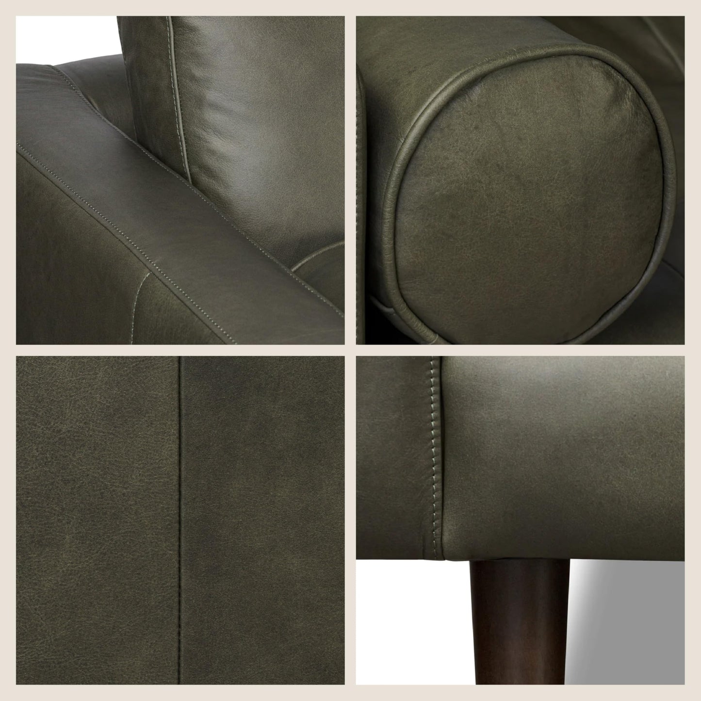 POLY & BARK Napa 82" Leather Pull‑Out Sleeper Sofa – Full‑Grain Italian Leather Upholstery,Tri‑Layer Mattress & Storage Console –Sophisticated Multi‑Functional Sofa Bed for Living Rooms & Guest Spaces