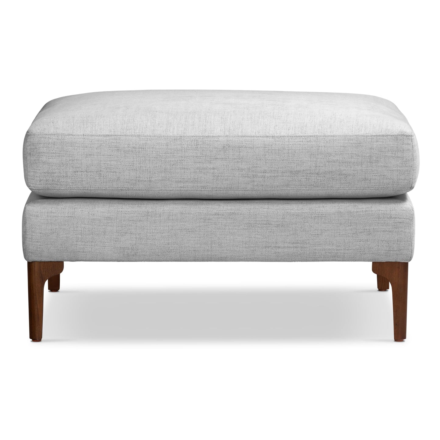 Poly & BARK Napa Velvet Ottoman – Square Upholstered Velvet Accent Piece with Elegant Turned Wood Legs – Luxe Footrest or Extra Seating for Living Room, Bedroom, Lounge or Reading Nook