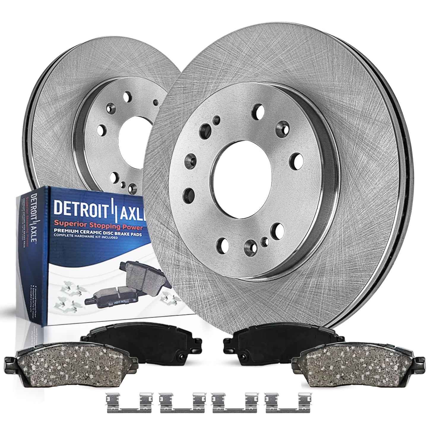 Detroit Axle - Front Brake Kit for Chevy GMC Silverado Sierra Suburban Savana Express Yukon XL 1500 Tahoe Avalanche Escalade ESV EXT XTS Brake Rotors Ceramic Brakes Pads : 12.99" inch Rotor