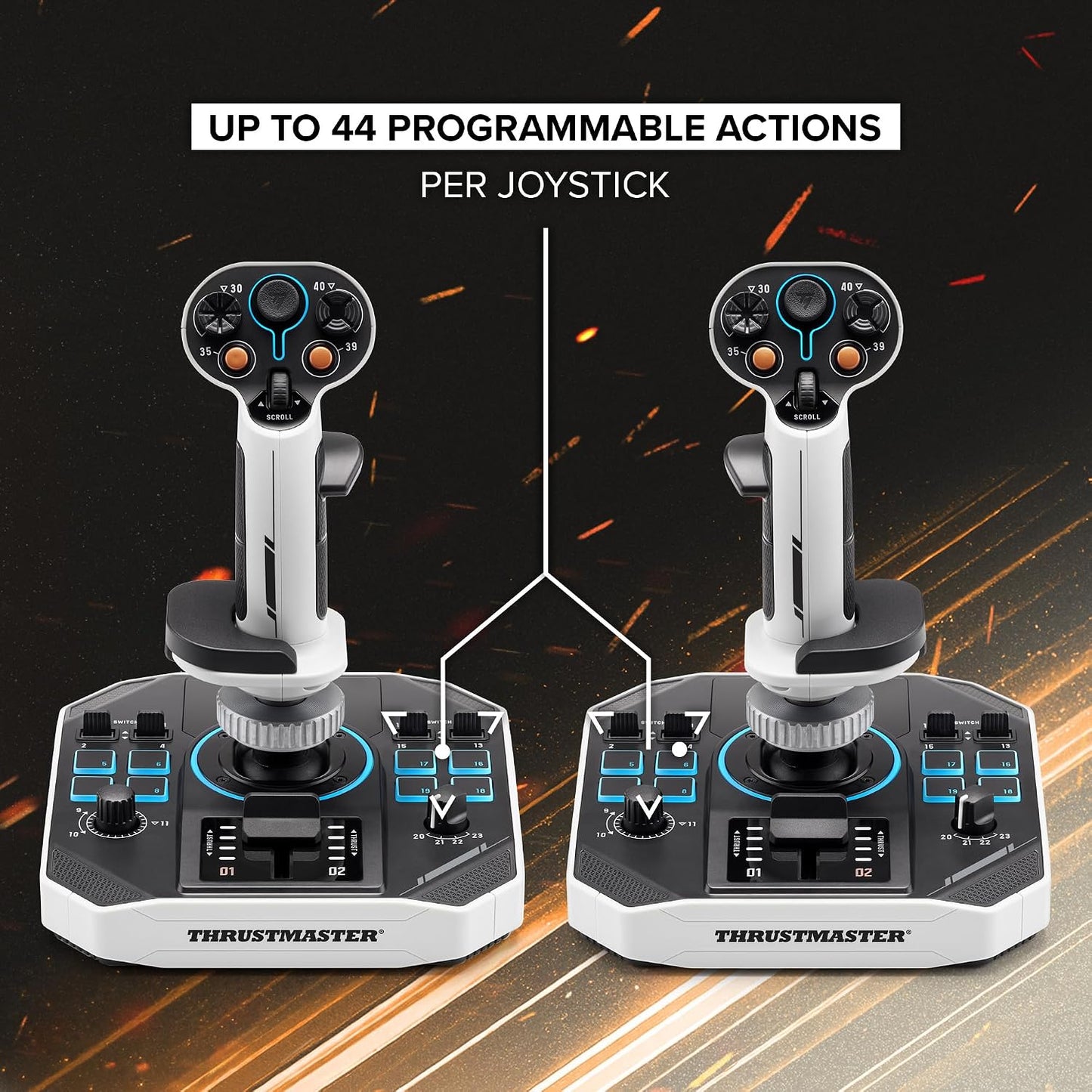 Thrustmaster Sol-R2 HOSAS Dual Space Combat Flight Joystick Set - PC | 88 programable actions buttons, 2 detachable grips, 2 throttles, zero drift, interchangeable rests, backlit sci-fi design