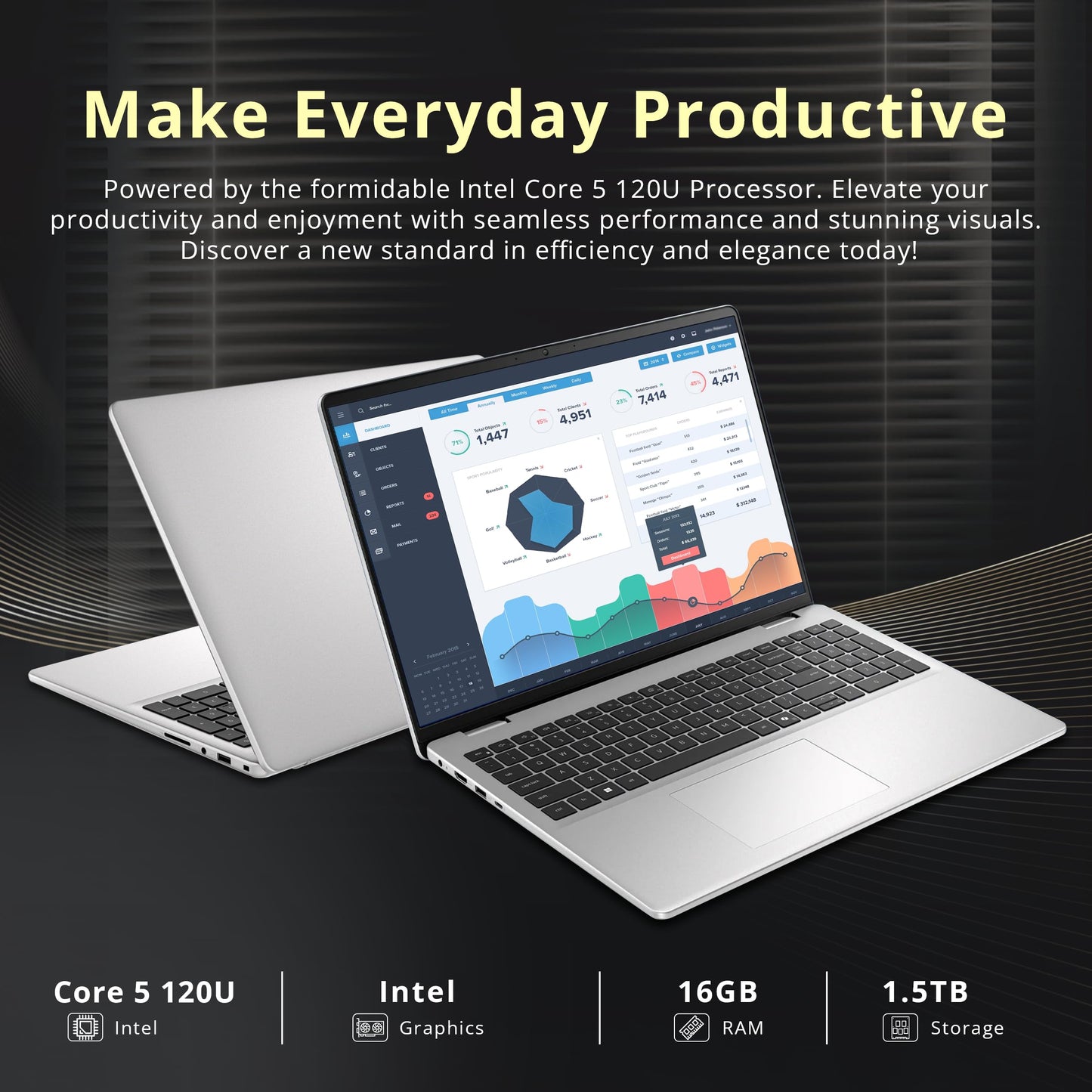 Inspiron 14 5441 Laptop - 14-inch FHD+ (1920x1200) 16:10 Display, Snapdragon X Processor X1-26-100, Qualcomm Adreno GPU, 16GB RAM, 512GB SSD, FHD RGB Camera, Windows 11 Home, Copilot+ PC - Titan Grey