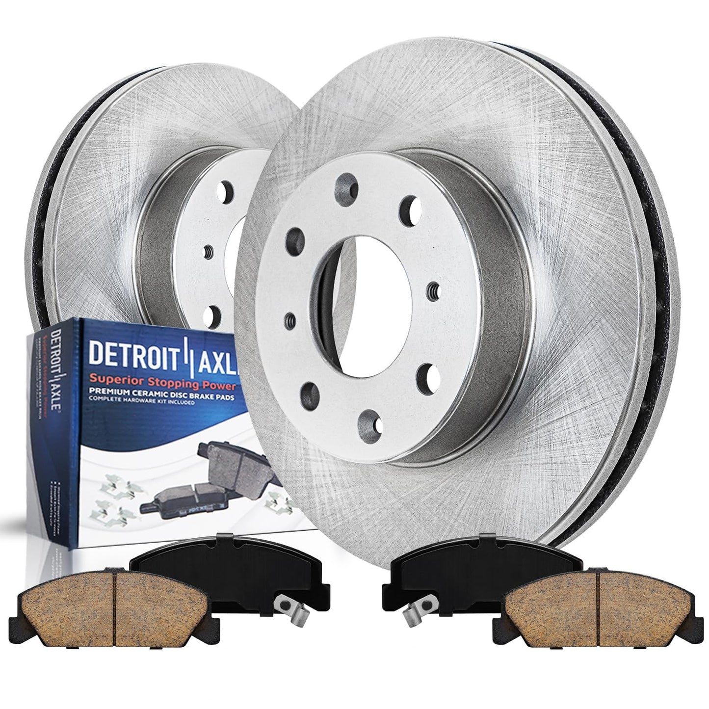 Detroit Axle - Front Brake Kit for Chevrolet GMC Silverado Suburban Sierra Savana Yukon XL 1500 Tahoe Cadillac Escalade Disc Brake Rotors Ceramic Brakes Pads Replacement : 12" inch Rotor
