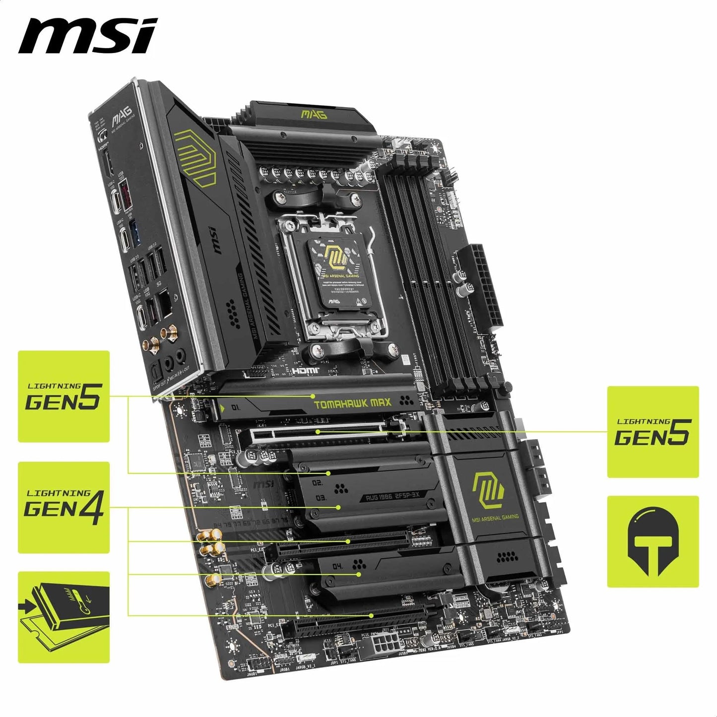 MSI MPG X870E Carbon WiFi Gaming Motherboard (AMD Ryzen 9000/8000/7000 Series Processors, AM5, DDR5, PCIe 5.0, M.2 Gen5, SATA 6Gb/s, USB 40Gbps, HDMI, Wi-Fi 7, Bluetooth 5.4, 5Gbps LAN, ATX)
