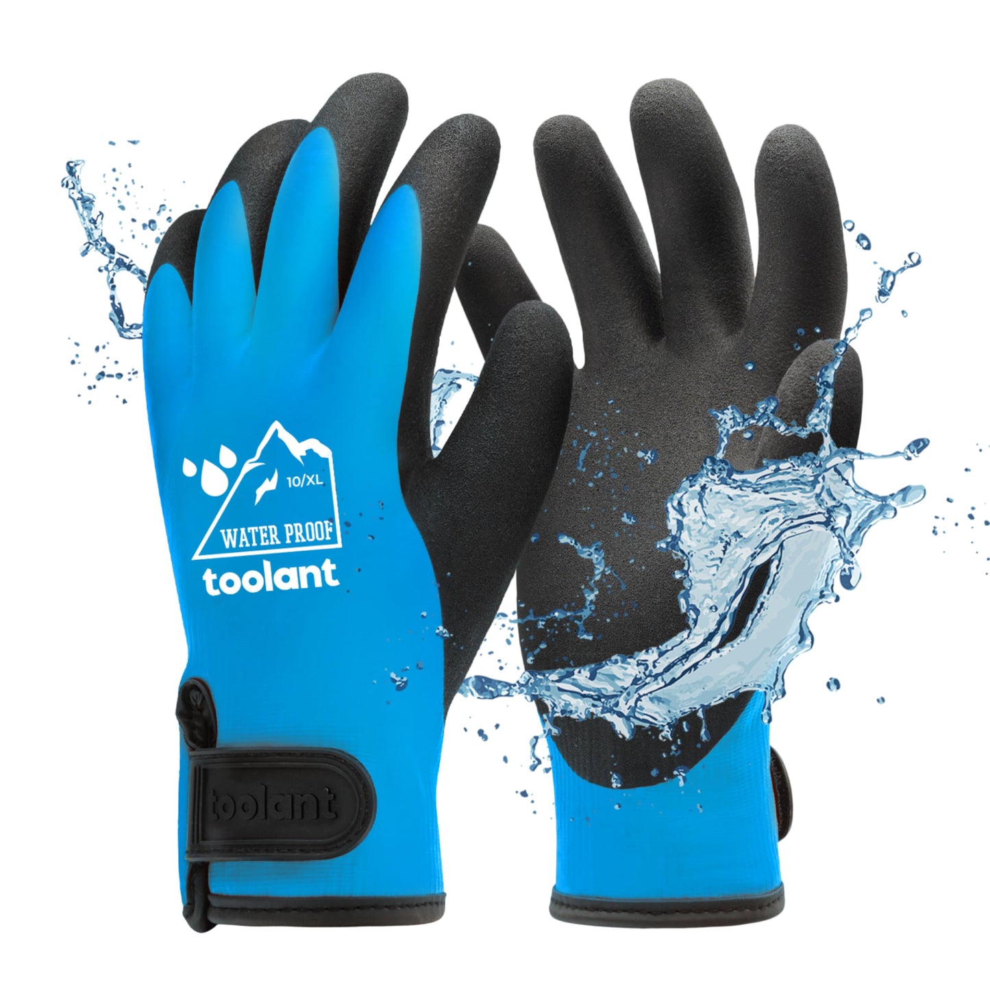 toolant 100% Waterproof Gloves for Men and Women, Winter Work Gloves for Cold Weather, Touchsreen, Thermal Gloves for Freezer Work, Fishing and Gardening, With Grip, Grey, X-Large