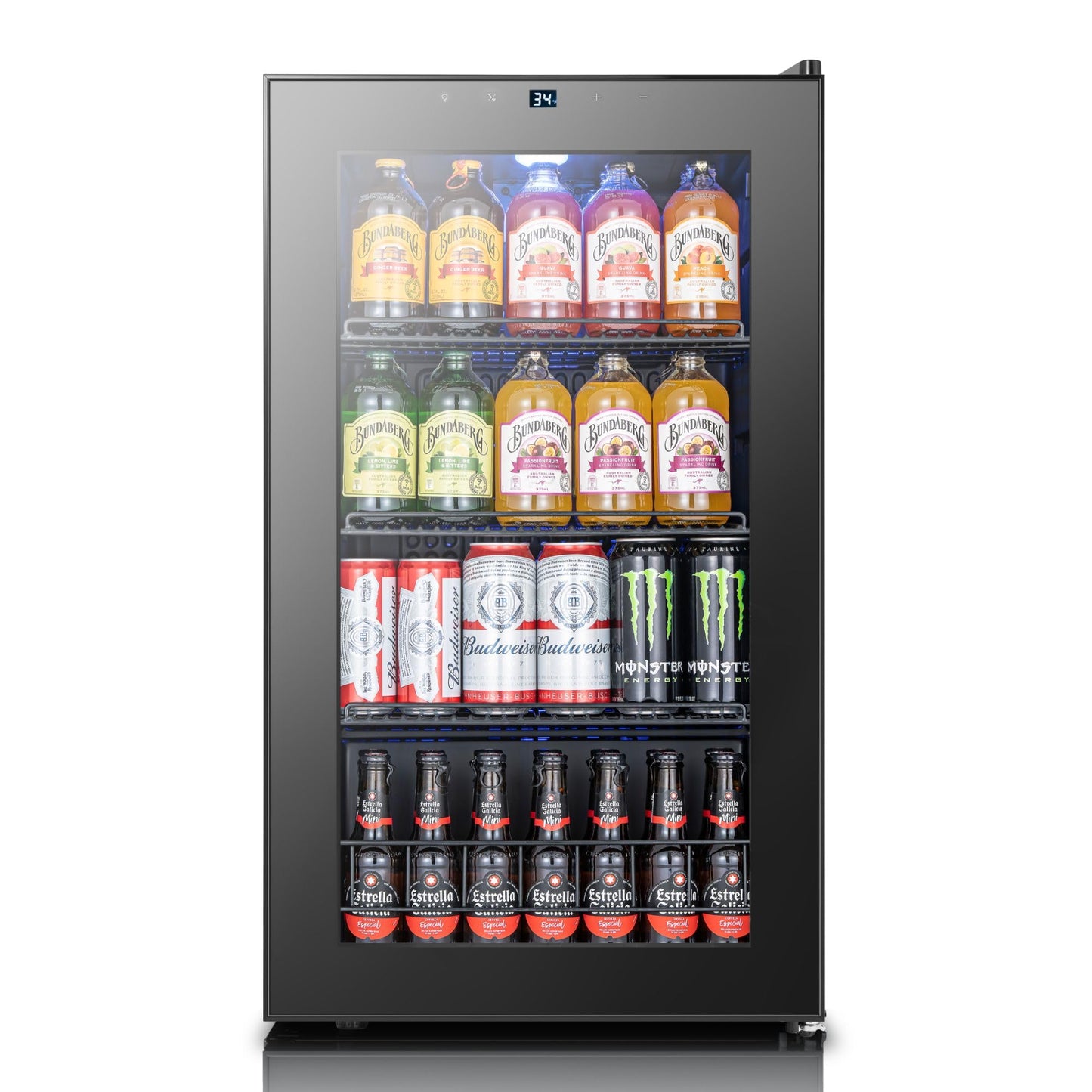Yeego Beverage Refrigerator Cooler, 155 Cans Mini Fridge with Glass Door Beverage Fridge with Adjustable Shelves for Soda Beer or Wine, Beverage Cooler with Digital Temperature Control for Home Office