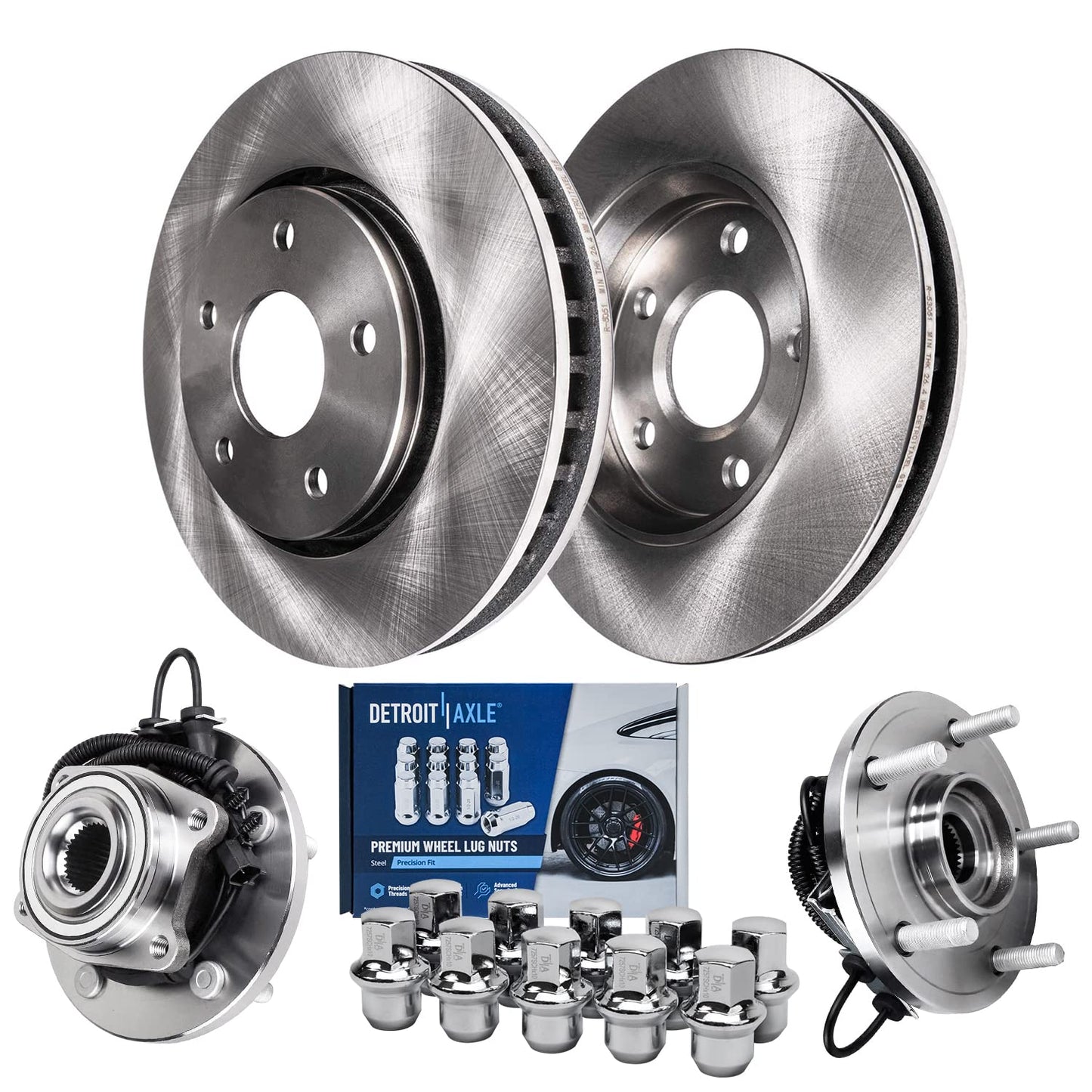 Detroit Axle - Brake Kit for 2013-2025 Nissan Altima Disc Brake Rotors Ceramic Brakes Pads 2014 2015 2016 2017 2018 2019 2020 2021 2022 2023 2024 Replacement: 11.65" inch Front 11.46" inch Rear Rotor