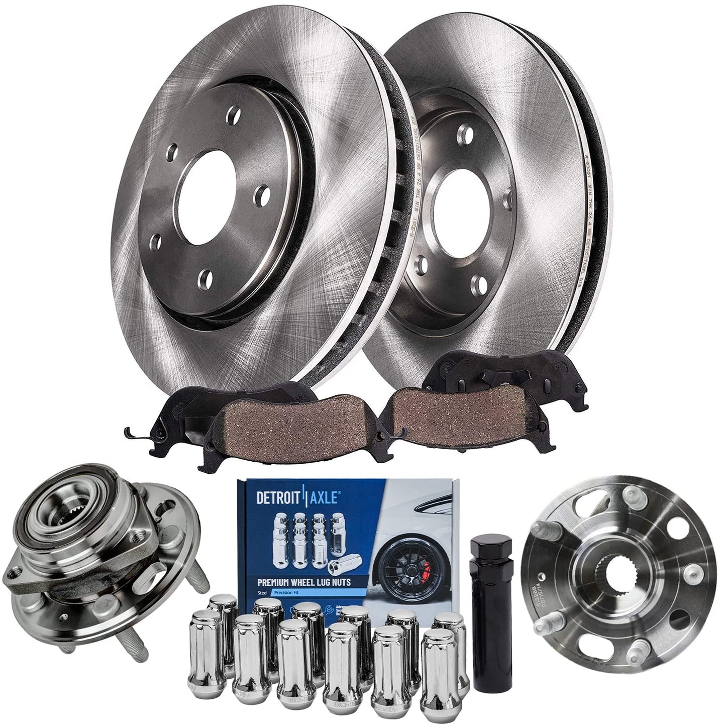 Detroit Axle - Brake Kit for 2013-2016 Kia Optima 2011-2015 Hyundai Sonata, Disc Brake Rotors Ceramic Brakes Pads Front and Rear 2014 Replacement