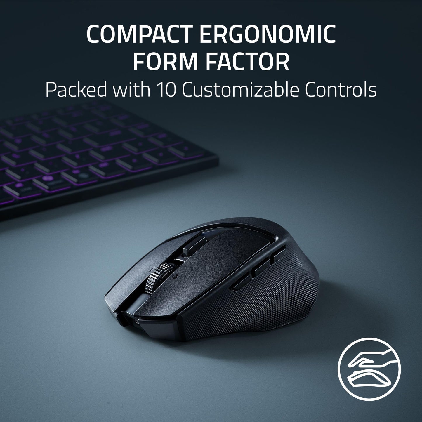 Razer Basilisk V3 X HyperSpeed Customizable Wireless Gaming Mouse: Mechanical Switches Gen-2-5G Advanced 18K Optical Sensor - Chroma RGB - 9 Programmable Controls - 285 Hr Battery - Classic Black