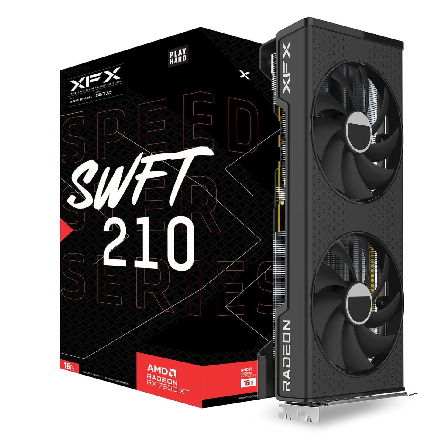XFX Quicksilver AMD Radeon RX 9070XT Gaming Edition with 16GB GDDR6 HDMI 3xDP, RDNA 4 RX-97TQICKBA, Graphics Card, Compatible with Desktop PCs