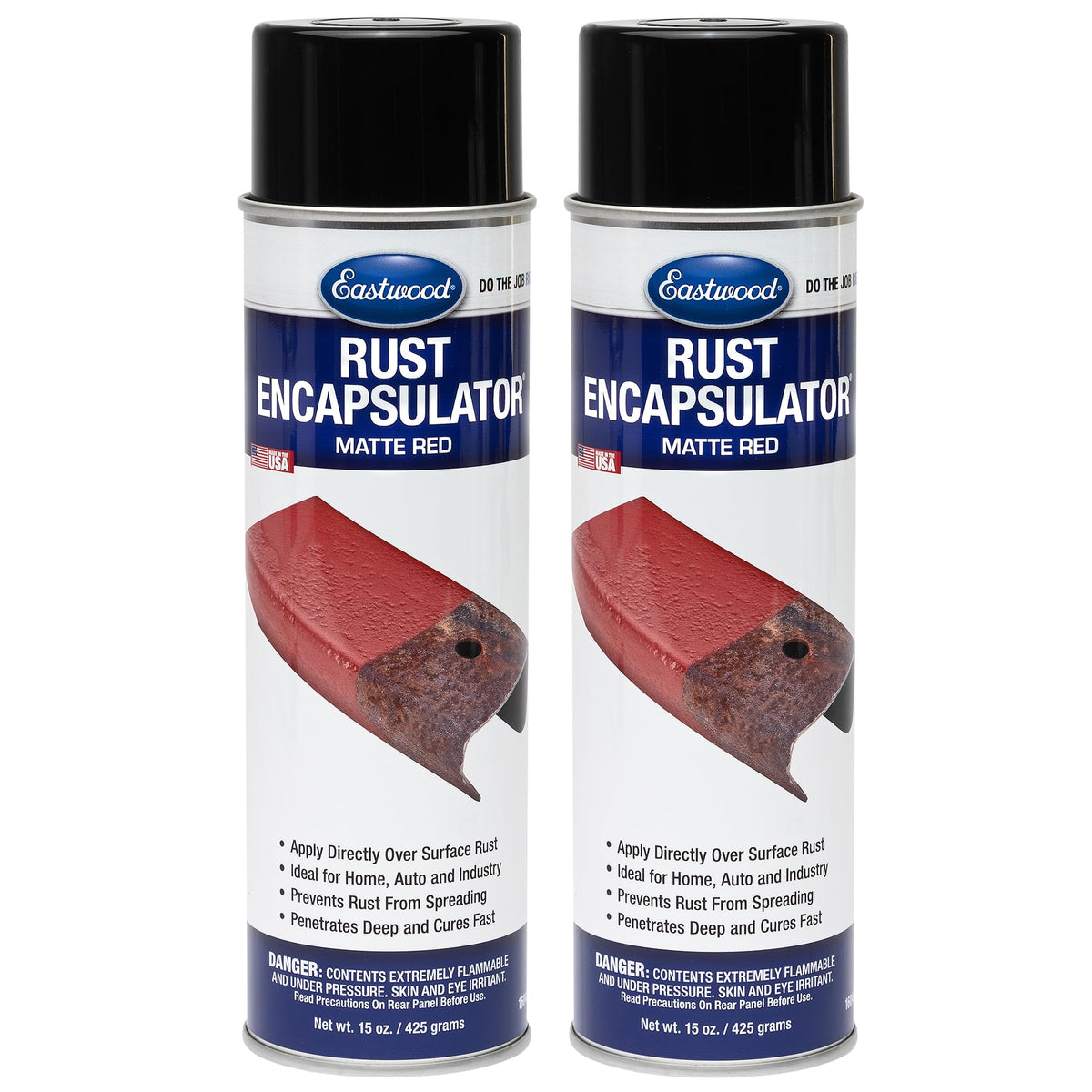 Eastwood Rust Encapsulator Aerosol | Quick Drying with UV Resistance and Heat Resistance up to 400 Degrees Fahrenheit | 15 Oz, Black | 2 Pack