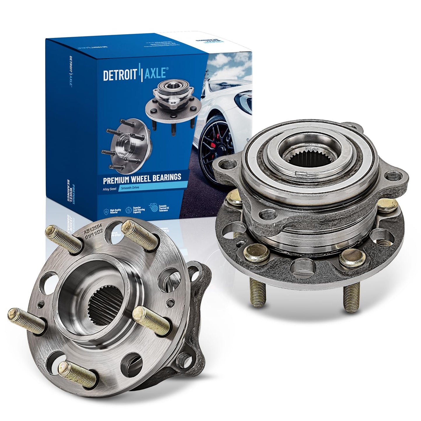 Detroit Axle - Pair 2WD Front Wheel Bearing Hub Assembly for 99-06 Chevy Silverado Sierra 1500, 00-06 Suburban 1500 Tahoe Yukon GMC Yukon XL 1500, 02-06 Cadillac Escalade 6 Lugs [with ABS]