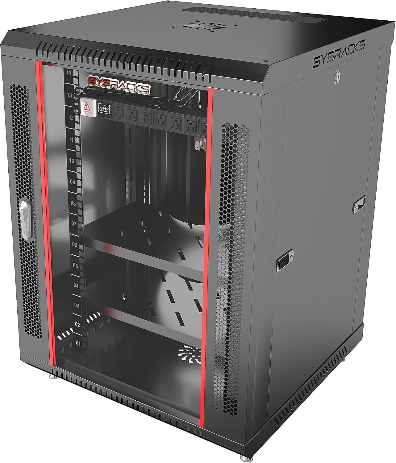 Server Rack – Wall Mount Rack - Locking Cabinet for Network - Electronics - Security - Audio - Video - AV Equipment - Data Rack - Legs/Power Strip/Shelf/Fan - 24-Inch Deep Sysracks… (15U)
