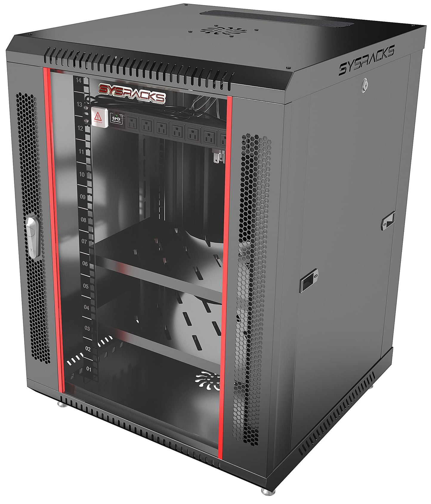 9U Wall Mount Server Rack Cabinet – 19" Network Rack Enclosure, 18" Deep Data Rack Cabinet with Fan, PDU & Shelf for IT Equipment, Switches and Patch Panel