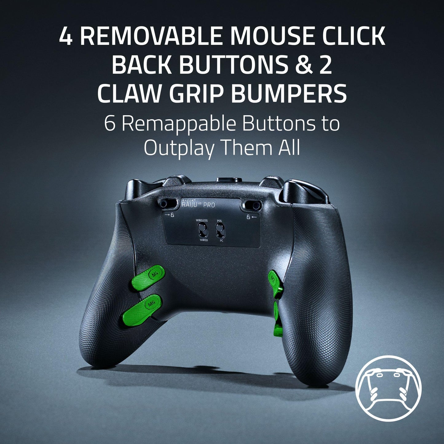 Razer Raiju V3 Pro Wireless Esports Controller – Officially Licensed for PlayStation, Lag-free Esports Grade Performance, 6 Remappable Buttons, TMR Thumbsticks, Fast Triggers, for PS5 & PC – Black